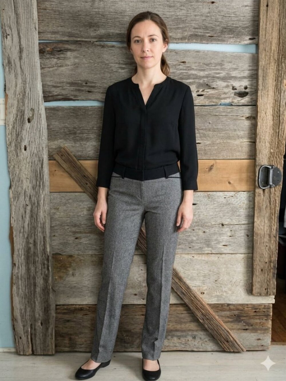 ricki's Size 6 Black/White Straight Leg Slant Pocket Pants